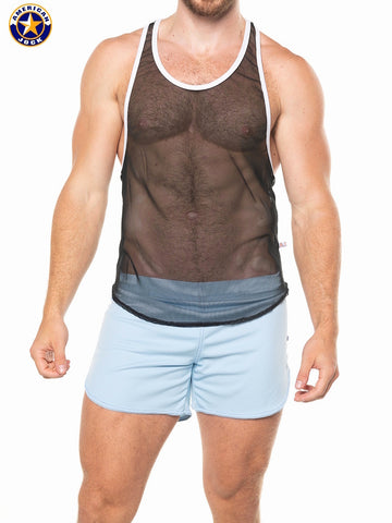 A J Physique Mesh Gym Tank