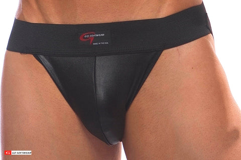 Noir Pleather Jockstrap