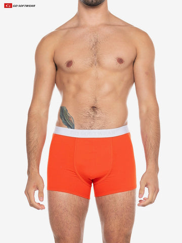 boost padded butt boxer brief, front view, color mandarin