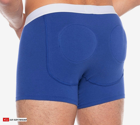 boost padded butt boxer brief,  close-up back view, color royal