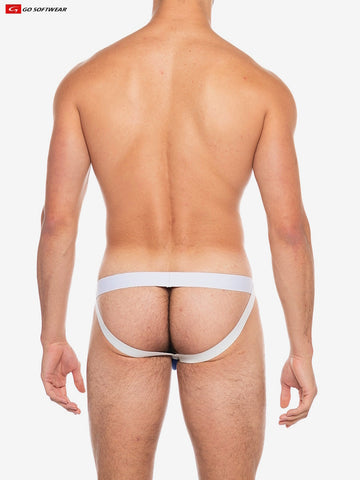 boost padded jockstrap, back straps view, color mandarin