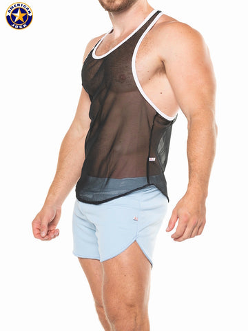A J Physique Mesh Gym Tank