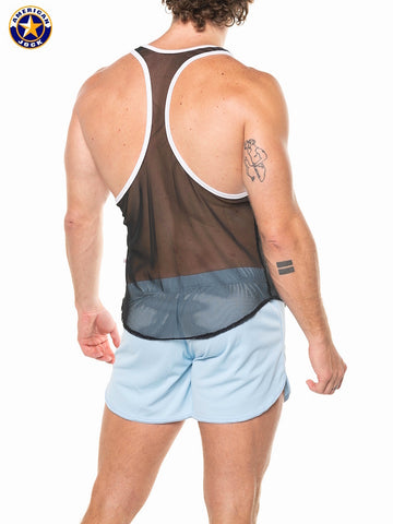 A J Physique Mesh Gym Tank