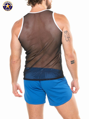 A J Physique Mesh Tank Top
