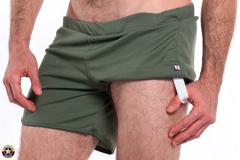 A J Gym Short with Built-in Jockstrap